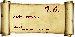 Tamás Oszvald névjegykártya
